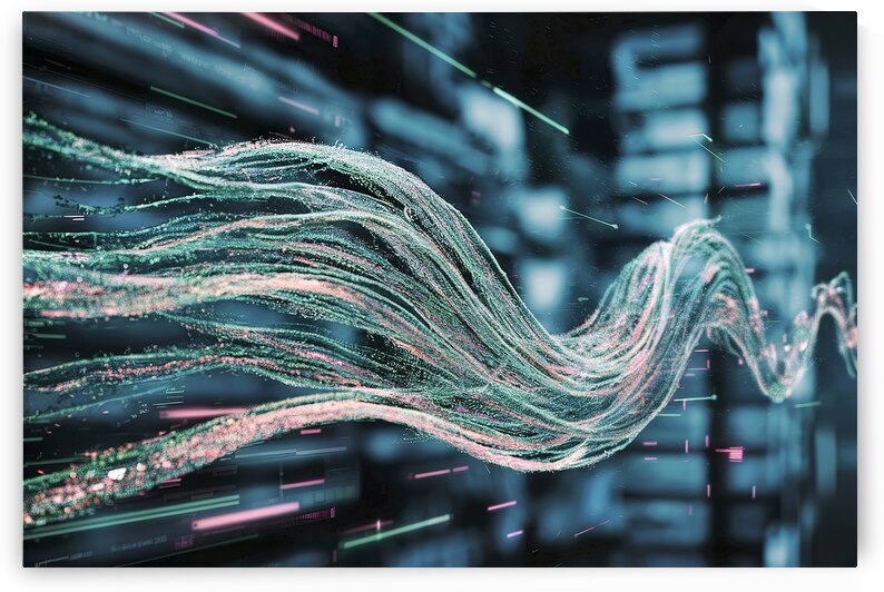 Abstract digital wave of particles by Iremia Tudor