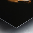 large orange flame on a black background Metal print
