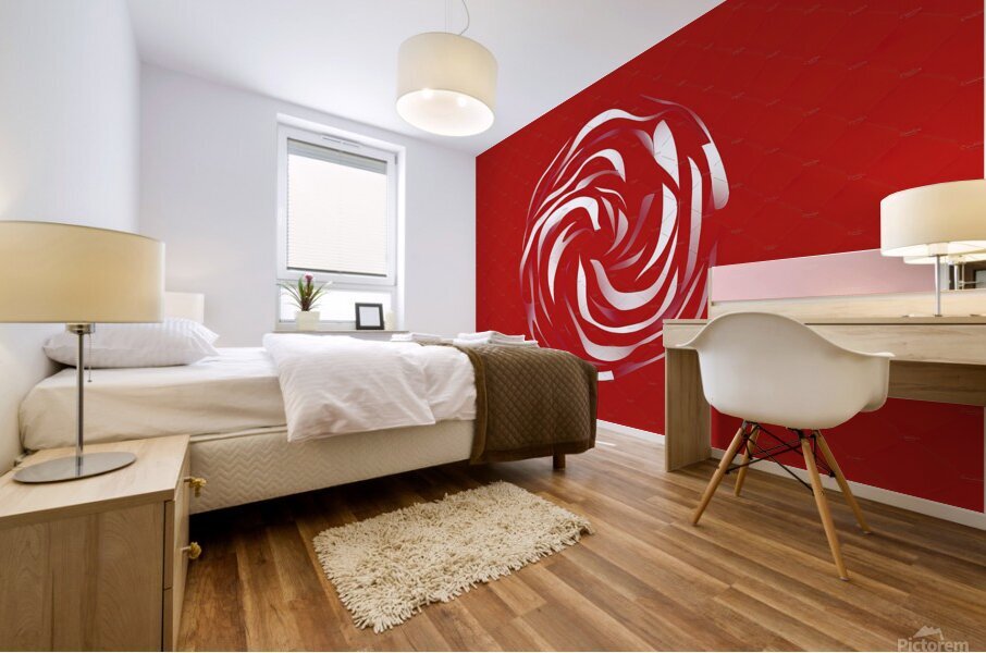 Parametric abstract red shape 2 Mural print