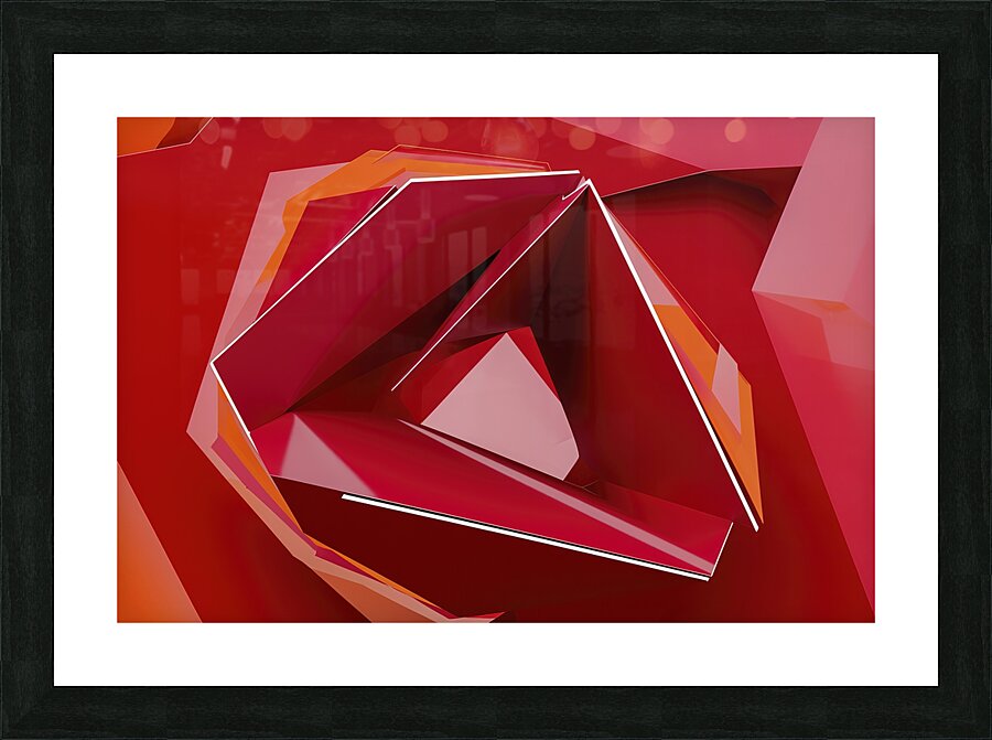 Parametric abstract red shape 3 Picture Frame print