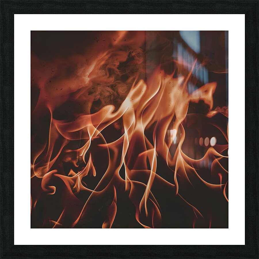 blaze fire flame texture background 4 Picture Frame print