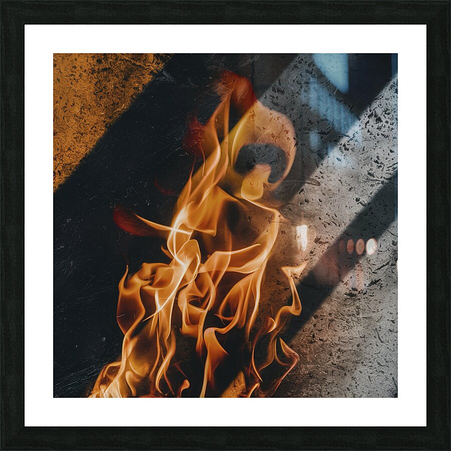 blaze fire flame texture background 3 Picture Frame print