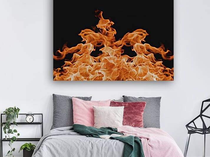 large orange flame on a black background 4 by Iremia Tudor