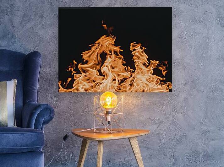 large orange flame on a black background 3 by Iremia Tudor