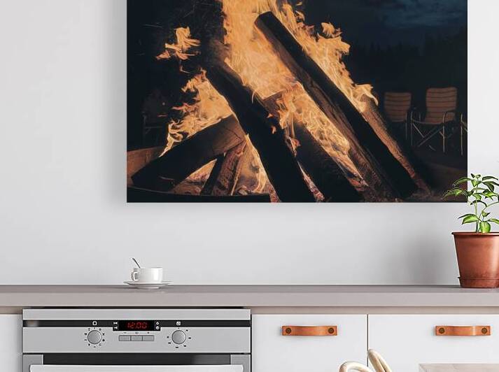 Bonfire of wooden logs a bright fire 3 by Iremia Tudor