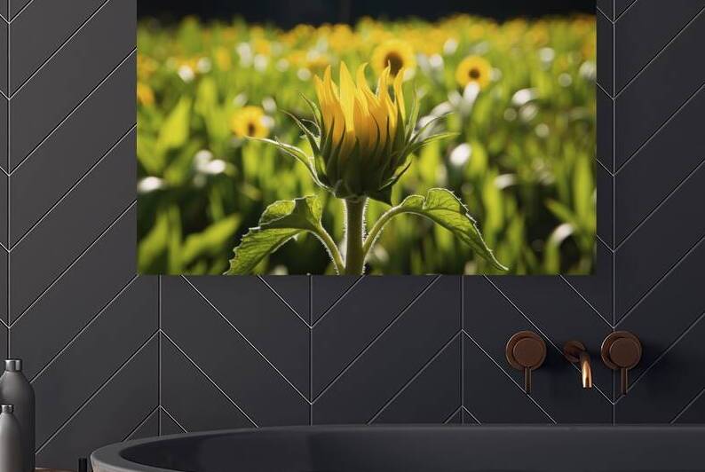 Baby Sunflower yellow color in the field 4 by Iremia Tudor