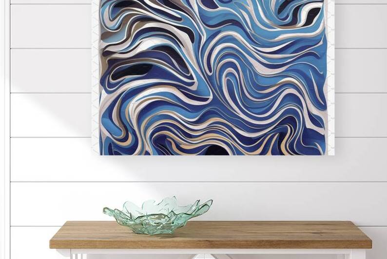 Abstract background blue and white liquid mixture by Iremia Tudor