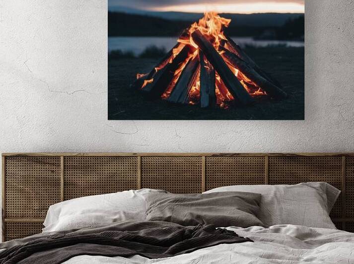 Bonfire of wooden logs a bright fire 2 by Iremia Tudor