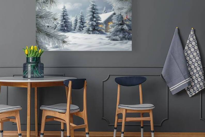 White Christmas background with spruce frosty bru by Iremia Tudor