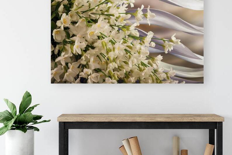 Bunch of white jasmine aromatic flowers 4 by Iremia Tudor