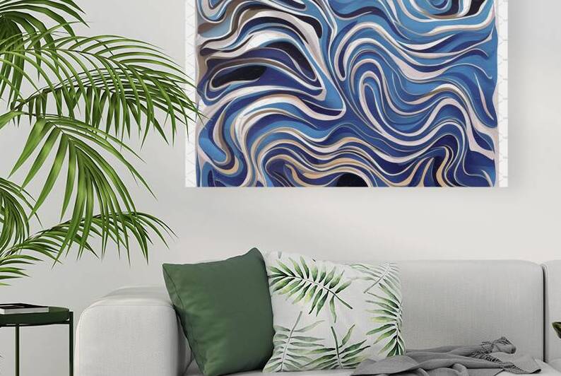 Abstract background blue and white liquid mixture by Iremia Tudor