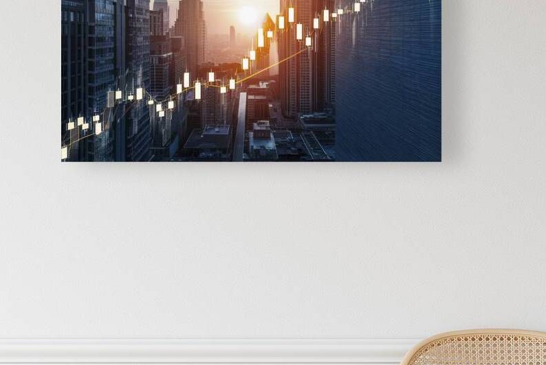 Business candle stick graph chart of stock market by Iremia Tudor