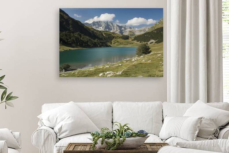 View over Sauris lake in Italian Alps 2 by Iremia Tudor