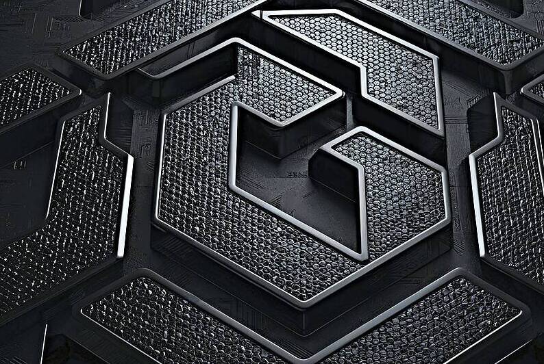 Abstract black texture background hexagon by Iremia Tudor