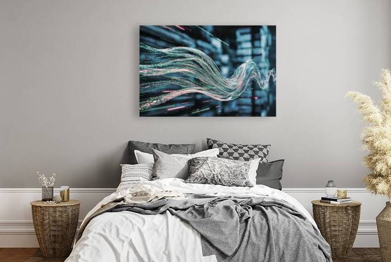 Abstract digital wave of particles by Iremia Tudor
