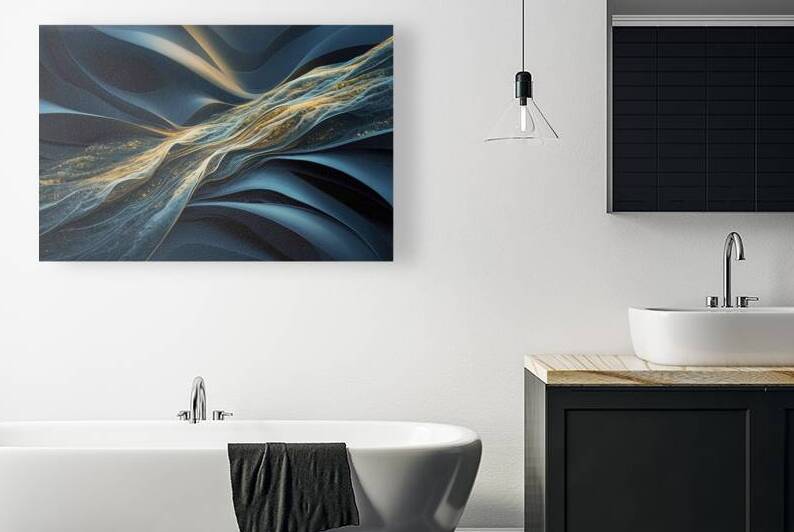 abstract background with Dark blue and gold parti by Iremia Tudor