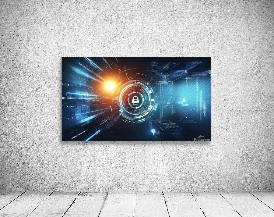 Abstract digital cyber background Big data code m Wall Preview