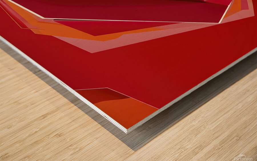 Parametric abstract red shape 3 Wood print