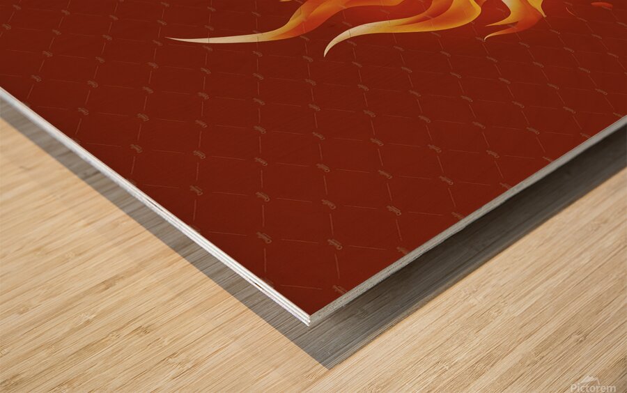 blaze fire flame texture background 2 Wood print