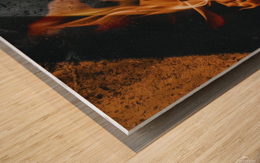 blaze fire flame texture background 3 Wood print
