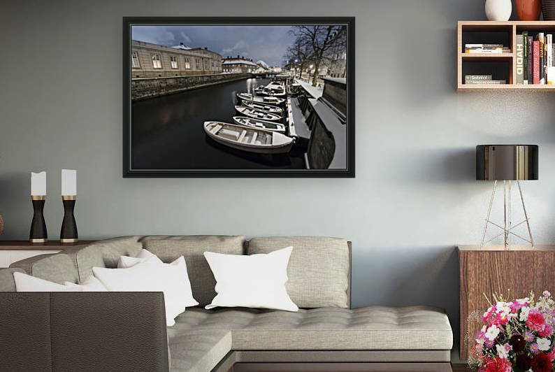 First snow in Copenhagen canal by Dalius Baranauskas