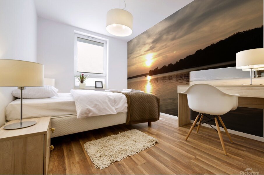 Sunset on the Lake Mural print