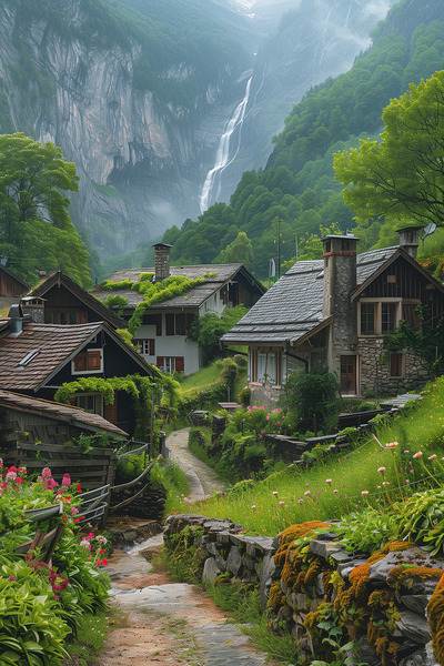 A remote village of foroglio switzerland breath 9 Digital Download