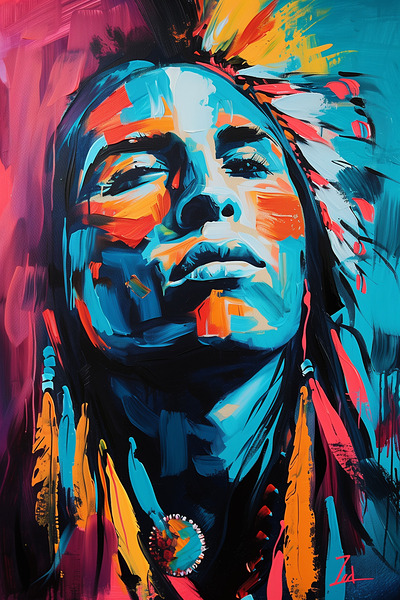 American Indian Chief  Handsome Attractive Port e Digital Download