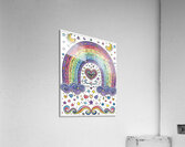 A coloring book page featuring a rainbow each w 3 Acrylic Print