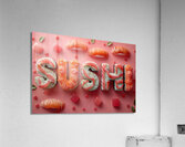 3d letters SUSHI with sushi food and accessorie 7 Acrylic Print