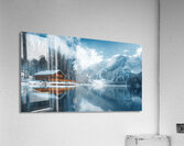 A serene mountain lake surrounded by snow cappe 8 Acrylic Print