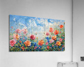 A tranquil garden scene adorned with blooming r 0 Acrylic Print