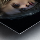 A close up portrait of a very attractive 18 yea e Metal print