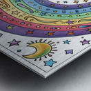 A coloring book page featuring a rainbow each w 3 Metal print