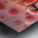 3d letters SUSHI with sushi food and accessorie 7 Metal print