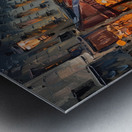 A captivating depiction of a bustling Parisian  d Metal print