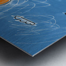 a happy family of four look at sky by Allie Bro f Metal print