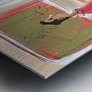 a family is visiting art museum in style of All c Metal print