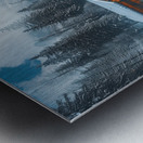 A serene mountain lake surrounded by snow cappe 8 Metal print