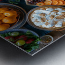 a top view of colorful table set with many diff 5 Metal print