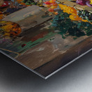 A vibrant market scene bustling with activity w f Metal print