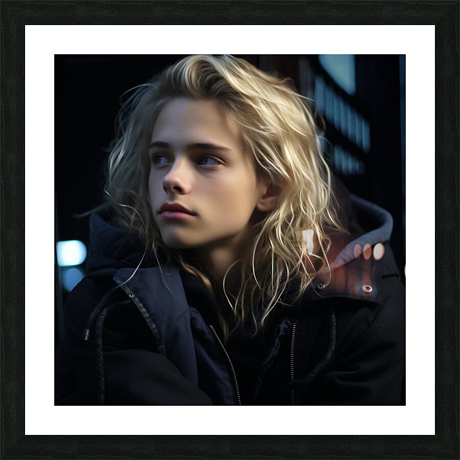 A close up portrait of a very attractive 18 yea e Picture Frame print