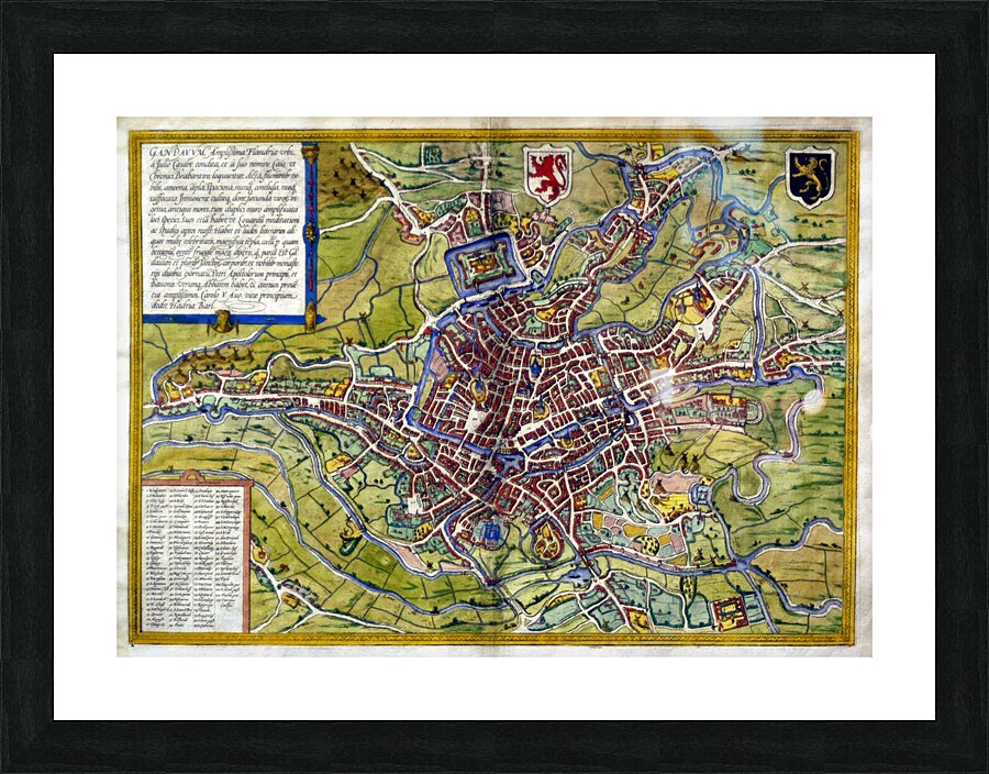 Ghent Belgium Braun  Hogenberg 1572 Picture Frame print