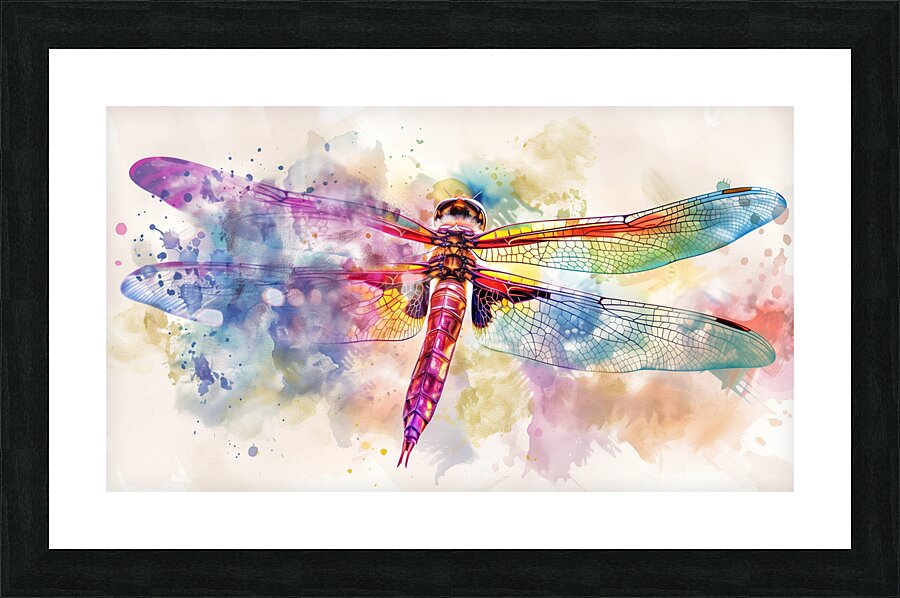 A breathtakingly beautiful dragonfly its wings  a Picture Frame print