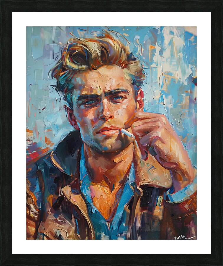 A 1940s print style vintage cigarette advert wi 5 Picture Frame print