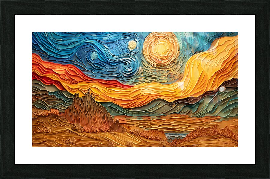 a mesmerizing landscape textured three dimensio d Picture Frame print