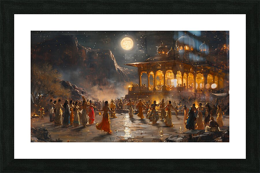 A Night of Revelry Illustrate a lively scene of 1 Picture Frame print