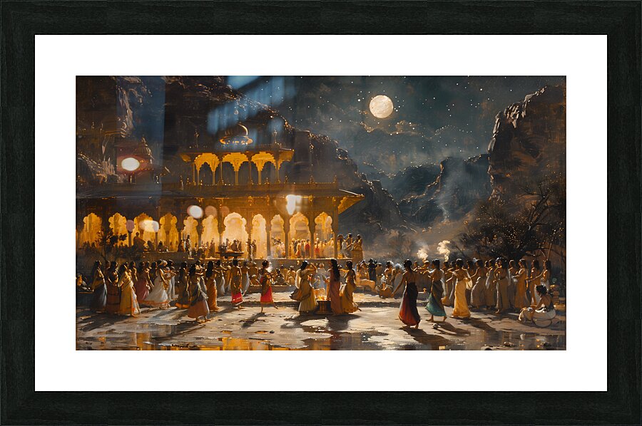 A Night of Revelry Illustrate a lively scene of c Picture Frame print