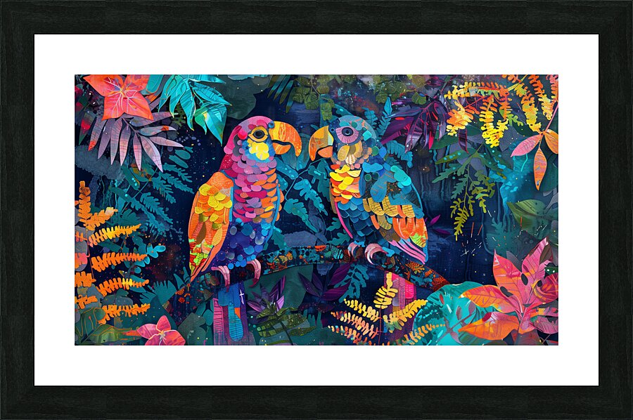 A painting in the style of imitation batik psyc 0 1717467594.5503 Picture Frame print