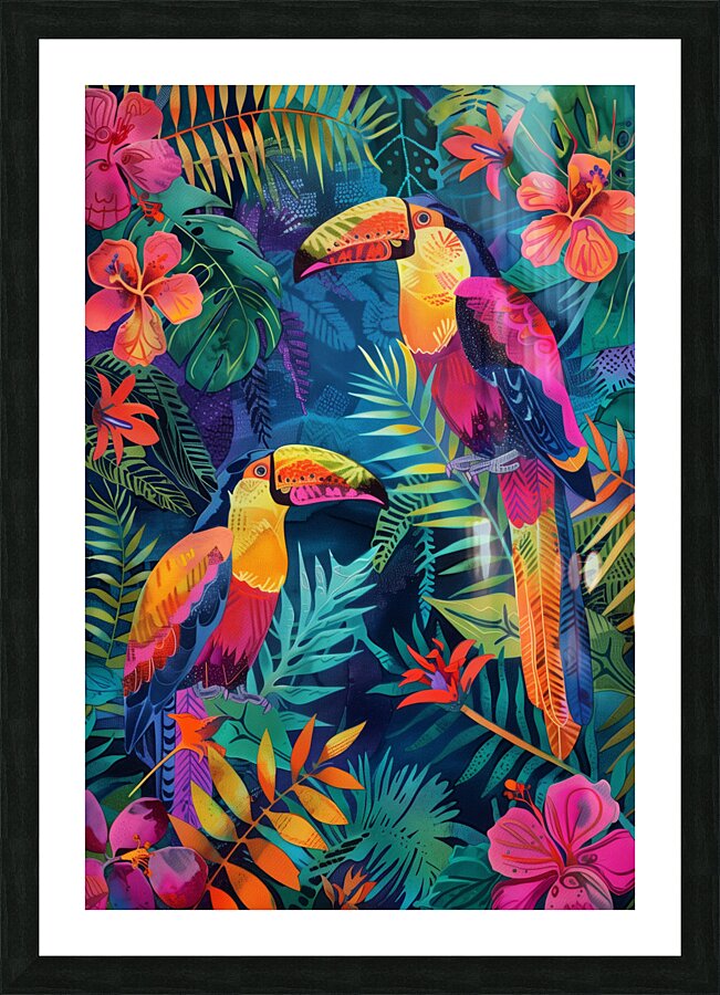 A painting in the style of imitation batik psyc d 1717467630.8498 Picture Frame print